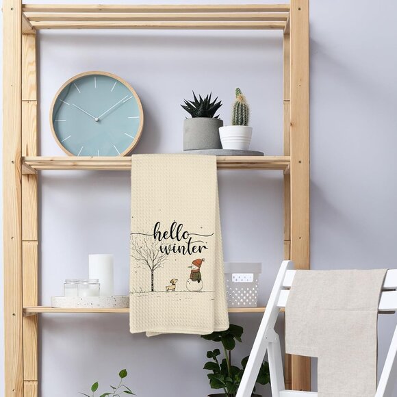 Christmas Snowman Kitchen Towels Holiday Decorative Hand Towels for Kitchen Bath - Picture 7 of 7